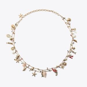 NWOT. Zara Golden Double Nautical Charms Belt with Metal Pieces and Links. ZARA WOMAN NWT SS25 METAL CHARM BELT GOLDEN SEA CHARMS 1856  main image 3